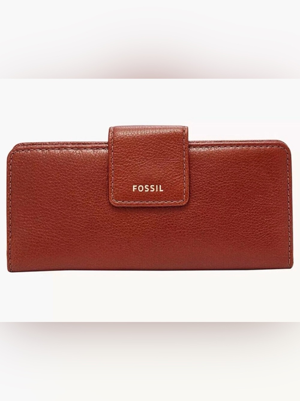 Fossil Madison Tab Clutch Brown Leather Purse SSWL2227210 Wallet